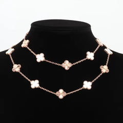 Van Cleef & Arpels Limited Edition Guilloche & Mother of Pearl 20 Vintage Alhambra Necklace