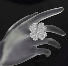 Van Cleef & Arpels Cosmos 18KT White Gold & Diamond Ring, Large Model