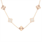 Van Cleef & Arpels Limited Edition Guilloche & Mother of Pearl 20 Vintage Alhambra Necklace
