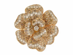 Sabrina Marie Fluer de Elegante 18KT Gold & Diamond & Sapphires Flower Motif Ring
