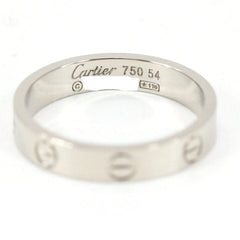 Authentic Cartier Mini Love Ring White Gold #54 US 6.75