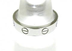 Cartier 1P Diamond Wedding 18KT White Gold Love Ring Size 54