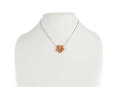 Rare Van Cleef & Arpels Nerval Diamond & Coral Yellow Gold Necklace