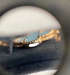Van Cleef & Arpels Turquoise 18KT Yellow Gold Vintage Alhambra Bracelet