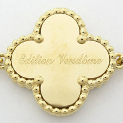 Rare Van Cleef & Arpels Paris Vendome Vintage Alhambra Diamond Blue Porcelain Necklace