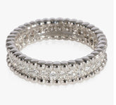 Van Cleef & Arpels Diamond White Gold Perlee Clovers Ring