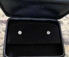 Tiffany & Co. 0.56cts Diamond Solitaire Platinum Ear Studs