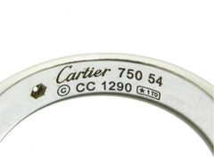 Cartier 1P Diamond Wedding 18KT White Gold Love Ring Size 54