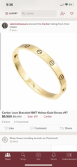 Cartier Love Bracelet 18KT Yellow Gold #17 Screw Motif