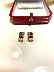 Cartier 2C de Cartier Logo Diamond 18KT Trinity Gold Earrings