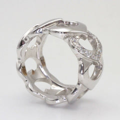 Cartier Diamond-Paved C Motif 18KT White Gold Ring