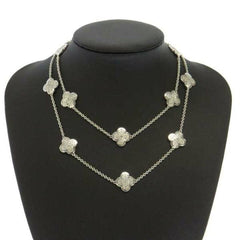 Van Cleef & Arpels Diamond Paved Pure Alhambra 16 Motif Long Necklace