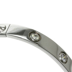 Cartier 10 Diamond 18KT White Gold Love Bracelet Size 16