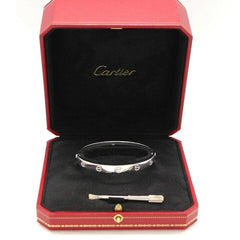 Cartier 18KT White Gold Love Bracelet Size 18
