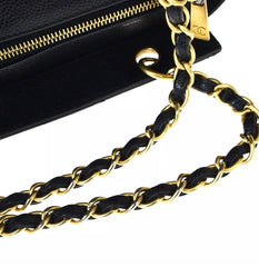 CHANEL Petite Black Caviar Shopping Tote Timeless Handbag