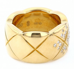 CHANEL Diamond Large CoCo Crush 18KT Yellow Gold Ring Size 55/ 7