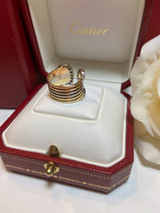 Cartier Tri-Gold 2C Diamond Paved Wide Band Ring #53