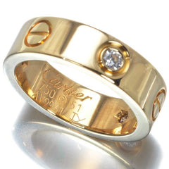Cartier 3P Diamond Yellow Gold Love Ring #51/ 5.5