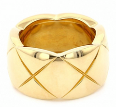 CHANEL Diamond Large CoCo Crush 18KT Yellow Gold Ring Size 55/ 7