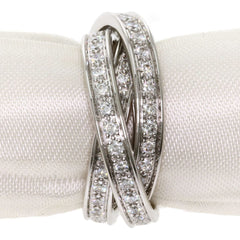 Cartier Diamond Trinity 18KT White Gold Ring Size #51/ US 5.5