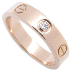 Cartier 1P Diamond 18KT Rose Gold Wedding Love Ring Size 51/ US 5.5