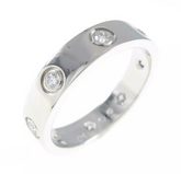 SALE! Cartier Full 8P Diamond 18KT White Gold Mini Wedding Love Ring Size 5
