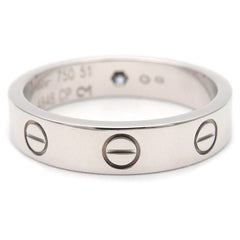 Cartier Mini Love Ring 1P Diamond 18KT White Gold Size 51