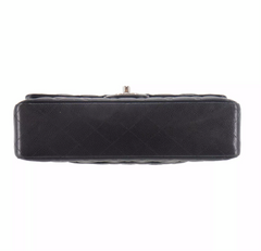 CHANEL Black Caviar Leather Silver Hardware 25 Double Flap Handbag