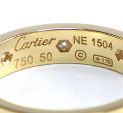 Cartier Mini 8P Diamond Love Ring 18KT Gold Sz 5.25
