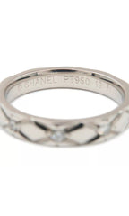 CHANEL PT950 Platinum & Diamonds Matelasse Ring