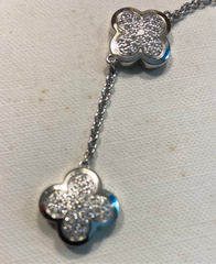 Van Cleef & Arpels Diamond Paved Pure Alhambra 16 Motif Long Necklace