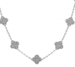 Van Cleef & Arpels Diamond-Paved 18KT White Gold 10 Vintage Alhambra Necklace