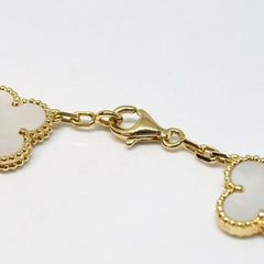 Van Cleef & Arpels (VCA) Vintage Alhambra Mother of Pearl 5 Motif Bracelet