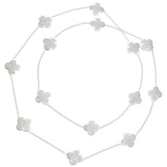 Van Cleef & Arpels Diamond Paved Pure Alhambra 16 Motif Long Necklace