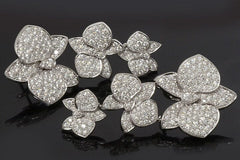 Cartier Caresse D’Orchidees Diamond Paved 18KT White Gold Dangle Earrings