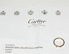 Cartier 1P Diamond Wedding Yellow Gold Love Ring Size 5