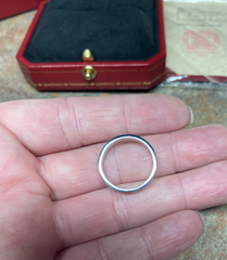 Cartier 1P Diamond 18KT White Gold Wedding/Mini Love Ring #52/ US 6