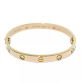 Cartier 18KT Rose Gold 4 Diamond Love Bracelet #16