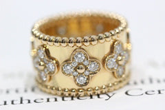 Van Cleef & Arpels Perlee Clovers Alhambra Diamond Ring #55/ US 7.25