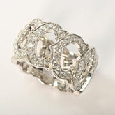 Cartier C de Diamond Entrelaces 18Kt White Gold Ring Size #54 / US 6.5