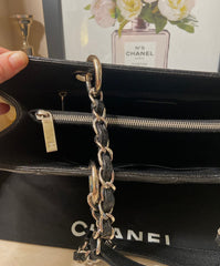CHANEL GST Black Caviar Silver Hardware Grand Shopper Tote