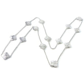 Van Cleef & Arpels Pure Alhambra 18KT White Gold 14-Motif Necklace
