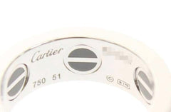 Cartier Diamond Paved Ceramic 18KT Gold Love Ring #51