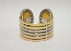 Cartier Diamond Double 2C de Trinity 18KT Gold Ring Size 5