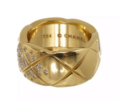 CHANEL CoCo Crush Diamond 18KT Yellow Gold Ring Size 54/ US 7