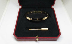 Cartier 4 Diamond 18KT Rose Gold Love Bracelet, Size 19 W/ Cert