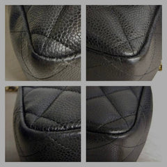 CHANEL Black Caviar Gold Hardware Jumbo 30cm Double Flap Bag