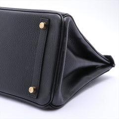 Hermès Birkin 30 Black Pebbled Leather Gold Harware