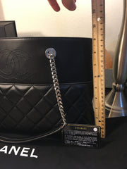 CHANEL Timeless Shopper Tote Black Lambskin Matelasse Handbag