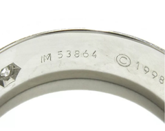 Cartier 3P Half Diamond 18KT White Gold Love Ring Size 5
